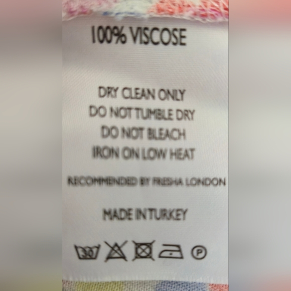 Anthropologie Fresha London Pink Floral Midi Dress with V-Neck - Picture 13 of 14